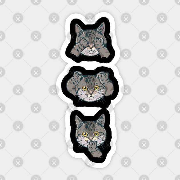 No Evil Cat Sticker by huebucket